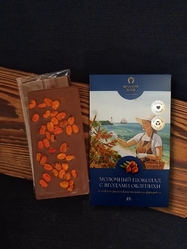 Шоколад молочный с облепихой, открытка, 85 гр